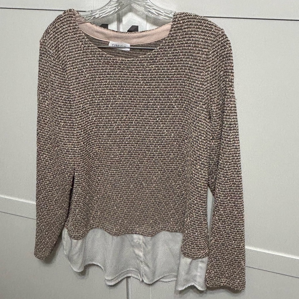 Calvin Klein sweater gold/brown/cream size L